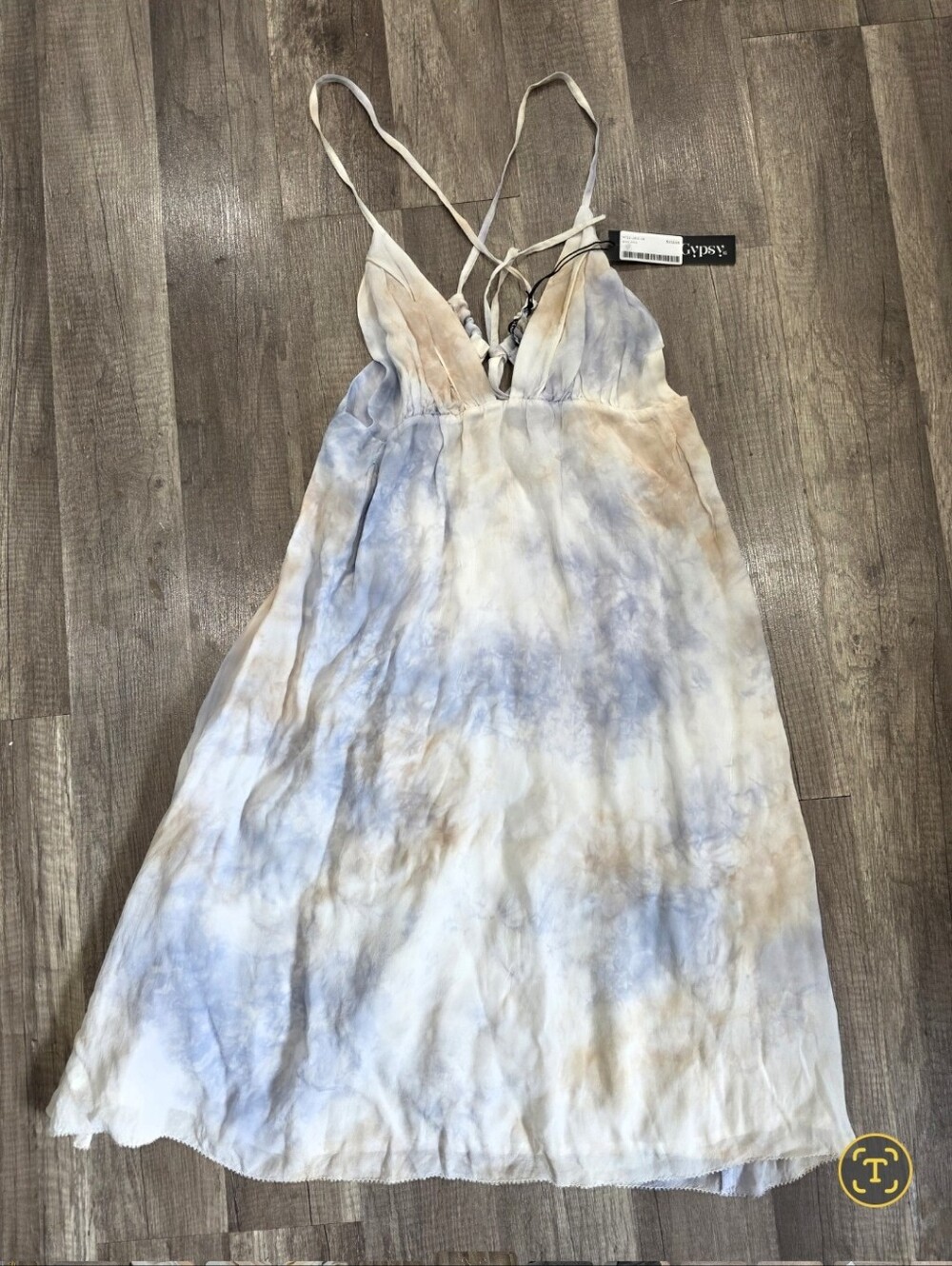 Nwt GYPSY05 SPELL Tie-Dye Pastel Fairycore Slip Dress Strappy Y2K Boho Blue 90s